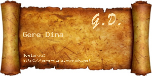 Gere Dina névjegykártya